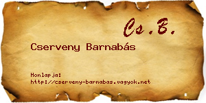 Cserveny Barnabás névjegykártya