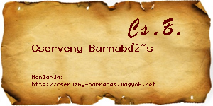 Cserveny Barnabás névjegykártya